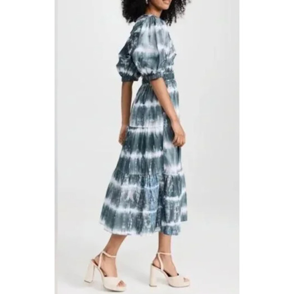 NWOT Sea New York Nadia Tie Dye Midi Dress Size Small 100% Cotton Blue - Picture 2 of 11